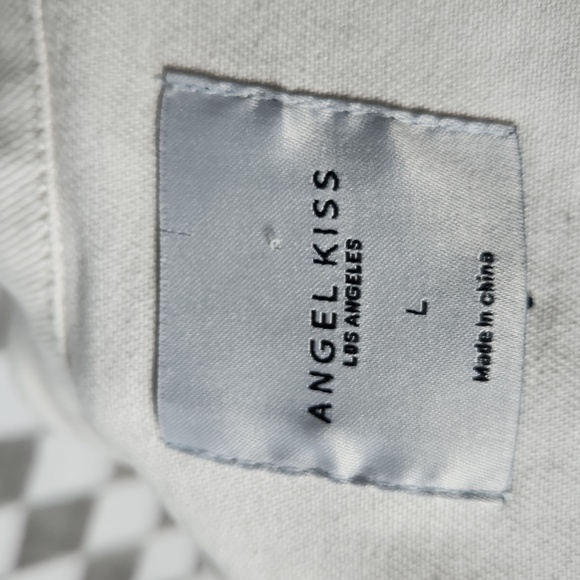 Angel Kiss daisy jean jacket crop denim L Large white daisy flower embroidered - Picture 5 of 7